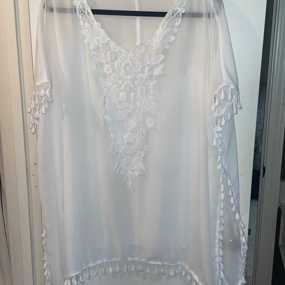 White Swimsuit Cover Up - L/XL